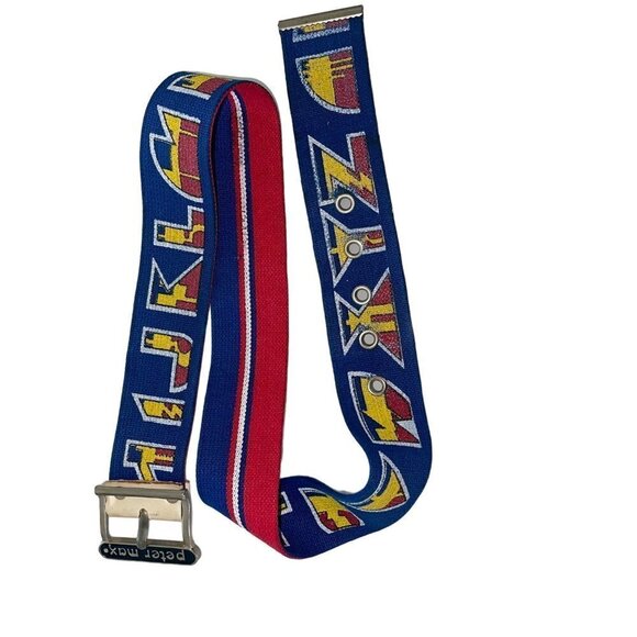 Peter Max Vintage 70s Pop Art Alphabet Belt Enamel Canvas Signed Blue Red Retro - Picture 10 of 14